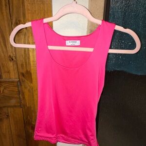 Workshop Republic Clothing Vibrant Pink Scoop Neck Tank Top
